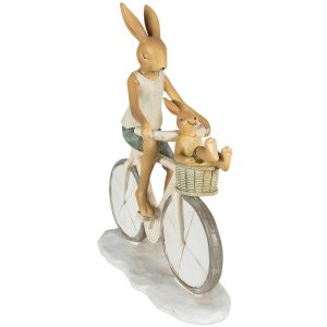 Clayre & Eef 6PR3869 Dekorace králík 18x7x22 cm bílá - béžová