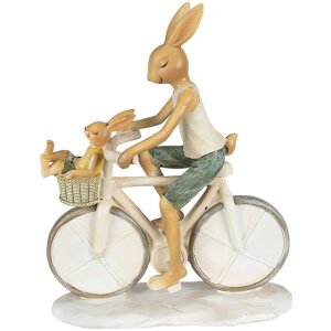 Clayre & Eef 6PR3869 Dekorace králík 18x7x22 cm bílá - béžová