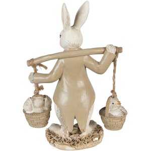 Clayre & Eef 6PR3872 Dekorace králík 12x6x17 cm béžová - hnědá