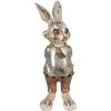 Clayre & Eef 6PR3881 Dekorace Králík 6x7x14 cm Béžová - Zlatá barva