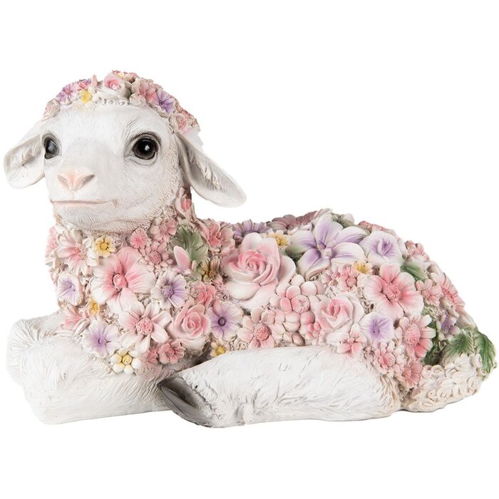 Clayre & Eef 6PR4879 Dekorace Ovečka 25x13x16 cm růžová