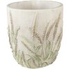 Clayre & Eef 6TE0463L Květináč Ø 20x20 cm Zelená Béžová Venkovský styl Kámen