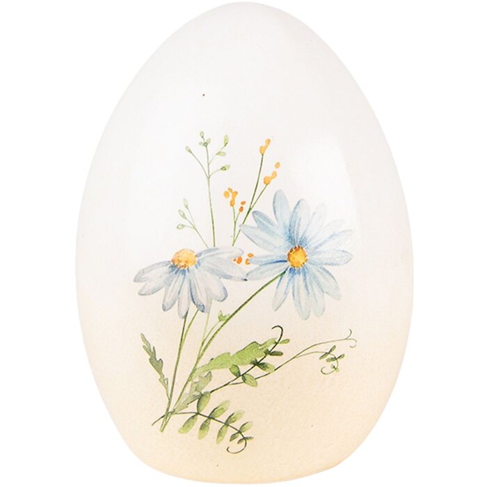 Clayre & Eef 6TE0464 Dekorace vejce 10x10x14 cm žlutá - modrá