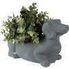 Clayre & Eef 6TE0479 Květináč Dog 30x12x16 cm šedý