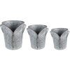 Clayre & Eef 6Y4873 Držák na rostliny (sada 3 kusů) Ø 25x28 - Ø 21x24 - Ø 17x20 cm šedý