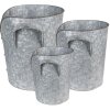 Clayre & Eef 6Y4873 Držák na rostliny (sada 3 kusů) Ø 25x28 - Ø 21x24 - Ø 17x20 cm šedý