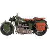 Clayre & Eef 6Y4962 Model motocyklu se sajdkárou 38x26x18 cm Zelený