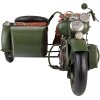Clayre & Eef 6Y4962 Model motocyklu se sajdkárou 38x26x18 cm Zelený