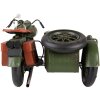 Clayre & Eef 6Y4962 Model motocyklu se sajdkárou 38x26x18 cm Zelený