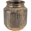 Clayre & Eef 6Y4965 Dekorace Květináč Ø 25x26 cm Zlatá barva