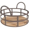 Clayre & Eef 6Y5248 Koš Ø 25x9-15 cm Grey - Brown Úložný koš