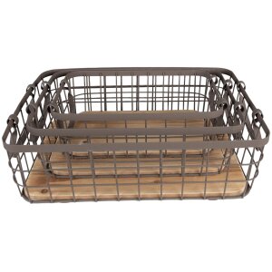 Clayre & Eef 6Y5251 Koše 38x28x11 - 33x23x10 - 28x18x9 cm šedá - hnědá