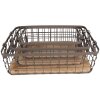 Clayre & Eef 6Y5251 Koše 38x28x11 - 33x23x10 - 28x18x9 cm šedá - hnědá