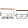 Clayre & Eef 6Y5259 Koše (sada 2 ks) 36x17x12-27 - 32x15x10-22 cm Hnědý obdélník