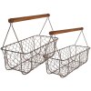 Clayre & Eef 6Y5259 Koše (sada 2 ks) 36x17x12-27 - 32x15x10-22 cm Hnědý obdélník