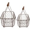 Clayre & Eef 6Y5259 Koše (sada 2 ks) 36x17x12-27 - 32x15x10-22 cm Hnědý obdélník