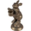 Clayre & Eef 6Y5322 Svícen Rabbit 10x7x16 cm Zlatá barva
