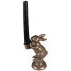 Clayre & Eef 6Y5322 Svícen Rabbit 10x7x16 cm Zlatá barva