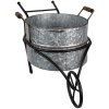 Clayre & Eef 6Y5415 Držák na rostliny trakař 54x31x31 cm šedý