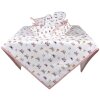 Clayre & Eef BPD01 Ubrus 100x100 cm Béžový - růžový čtverec