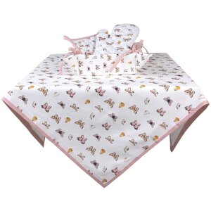 Clayre & Eef BPD05 Ubrus 150x250 cm béžový - růžový obdélník