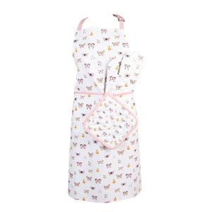 Zástěra Clayre & Eef BPD41 70x85 cm béžová - růžová