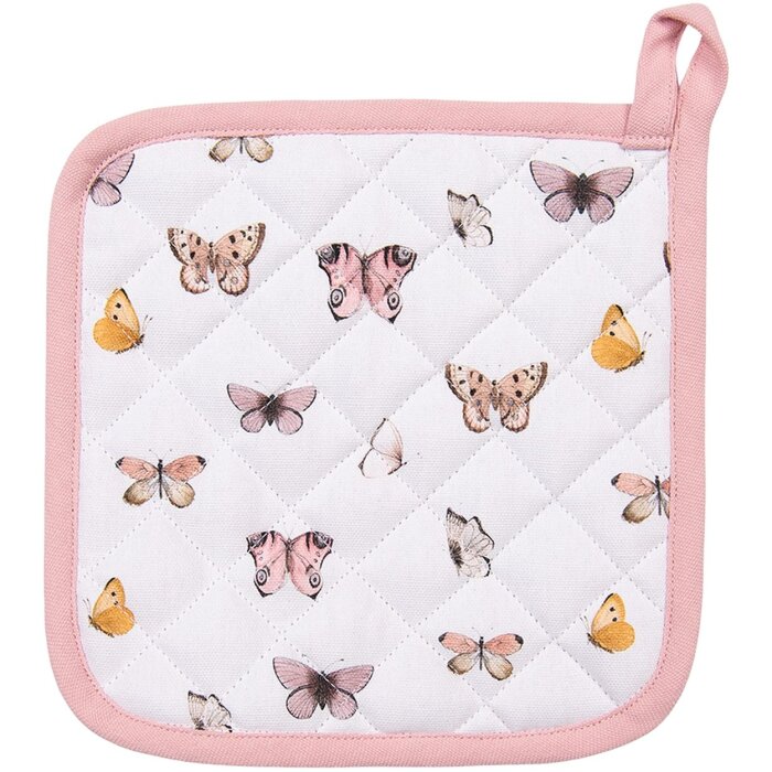 Clayre & Eef BPD45 Chňapka 20x20 cm béžová - růžová