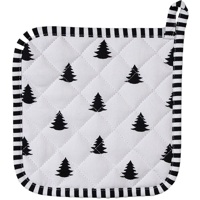 Clayre & Eef BWX45 Chňapka 20x20 cm černá - bílý čtverec