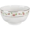 Clayre & Eef CURBO Miska Ø 11x6 cm - 300 ml Bílá - Růžová kulatá polévková miska