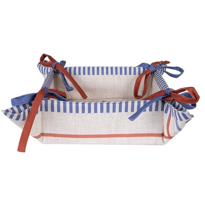 Clayre & Eef DFR47 Koš na chléb 35x35x8 cm Béžový čtverec