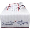 Clayre & Eef SSF47 Koš na chléb 35x35x8 cm Bílý - Modrý čtverec