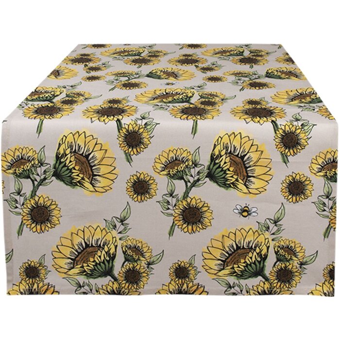 Clayre & Eef SUS64 Běhoun na stůl 50x140 cm Béžová - žlutá