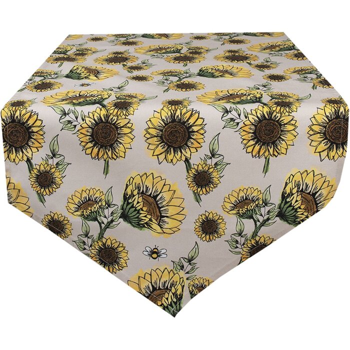 Clayre & Eef SUS65 Běhoun na stůl 50x160 cm Béžová - žlutá