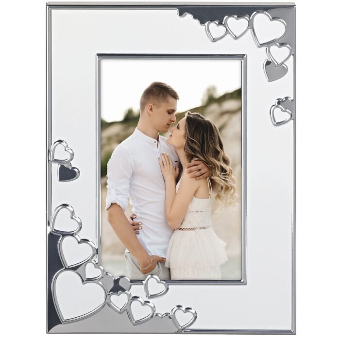 Hama hliníkový fotorámeček Valentine 10x15 cm bílý