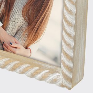 Dřevěný fotorámeček ZEP Lisse 15x20 cm hnědý drážkovaný vzor