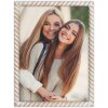 Dřevěný fotorámeček ZEP Lisse 15x20 cm hnědý drážkovaný vzor