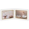 ZEP dvojitý rám Ayas bílý 2 fotografie 13x18 cm dřevěný rám 41x15,5 cm formát na šířku