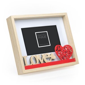ZEP Dřevěný portrétní rám Vanessa 10x15 cm Love Hearts Red