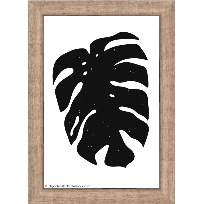 Dřevěný rám Walther Liv Monstera 10x15 cm šedý