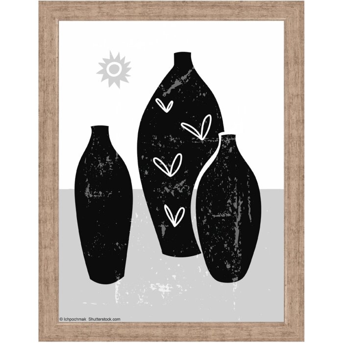 Dřevěný rám Walther Liv Monstera 15x20 cm šedý