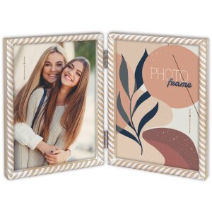 Dřevěný fotorámeček ZEP Lisse hnědá drážkovaná struktura 10x15 cm až 15x20 cm