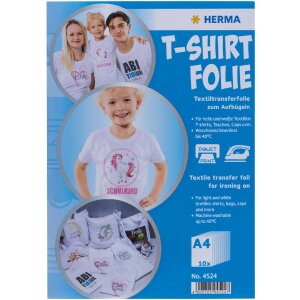HERMA 4524 Transferová fólie na trička A4 pro světlé textilie 10 listů