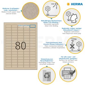 HERMA 10751 Silphie papírové etikety A4 35,6x16,9 mm přírodní hnědá permanentní lepidlo