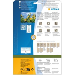 HERMA 10752 Štítky A4 48,3x33,8 mm přírodní hnědý papír Silphie 20 listů