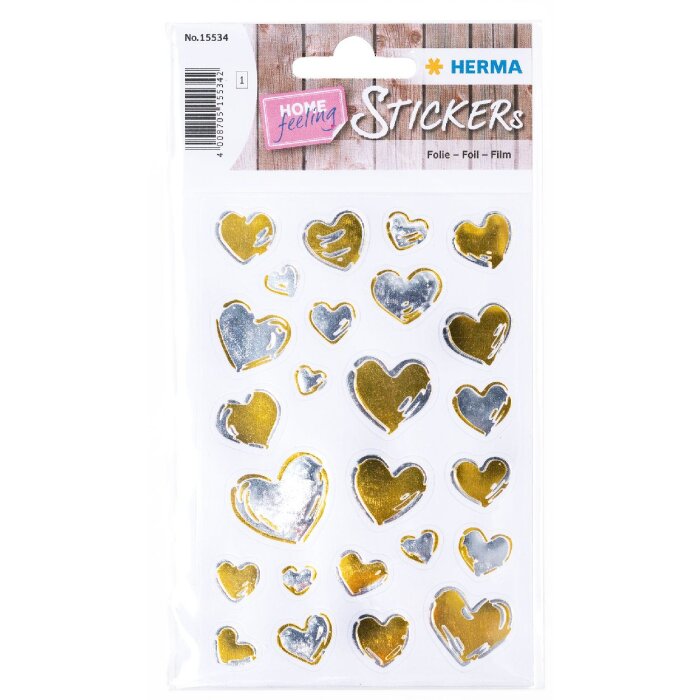 HERMA 15534 Kreativní samolepka Hearts Gold Silver Loving Design Set