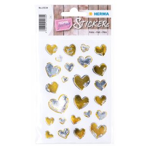 HERMA 15534 Kreativní samolepka Hearts Gold Silver...