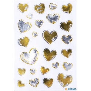HERMA 15534 Kreativní samolepka Hearts Gold Silver...