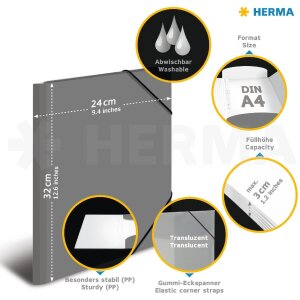 HERMA 19655 Složka A4 PP neonově žlutá Odolné elastické zapínání