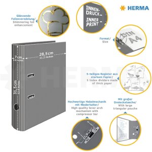 HERMA 19662 Složka na recepty A4 "Hvězda kuchyně" se zlatým pruhovaným motivem