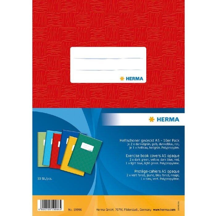 HERMA 19996 Sada chráničů na brožury A5 potažená 10 kusů bast struktura stíratelná
